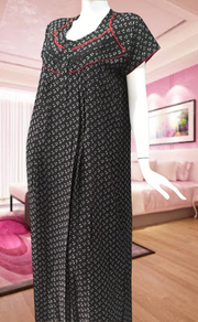 Black Tiny Floral Spun Feeding Nursing Nighty. Flowy Spun Fabric | Laces and Frills - Laces and Frills