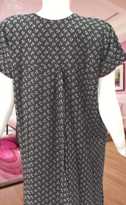 Black Tiny Floral Spun Feeding Nursing Nighty. Flowy Spun Fabric | Laces and Frills - Laces and Frills