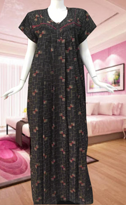 Black/Pink Abstract Spun Feeding Nursing Nighty. Flowy Spun Fabric | Laces and Frills - Laces and Frills