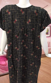 Black/Pink Abstract Spun Feeding Nursing Nighty. Flowy Spun Fabric | Laces and Frills - Laces and Frills