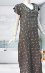 Ash Grey Dots Spun Nighty. Flowy Spun Fabric | Laces and Frills - Laces and Frills