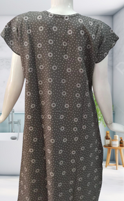 Ash Grey Dots Spun Nighty. Flowy Spun Fabric | Laces and Frills - Laces and Frills