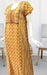 Mustard Flora Motif  Rayon Slim Fit Nighty . Flowy Rayon Fabric | Laces and Frills - Laces and Frills
