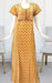 Mustard Flora Motif  Rayon Slim Fit Nighty . Flowy Rayon Fabric | Laces and Frills - Laces and Frills