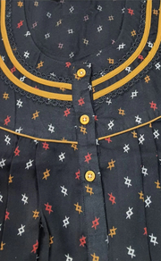 Black Abstract Spun Nighty. Flowy Spun Fabric | Laces and Frills - Laces and Frills