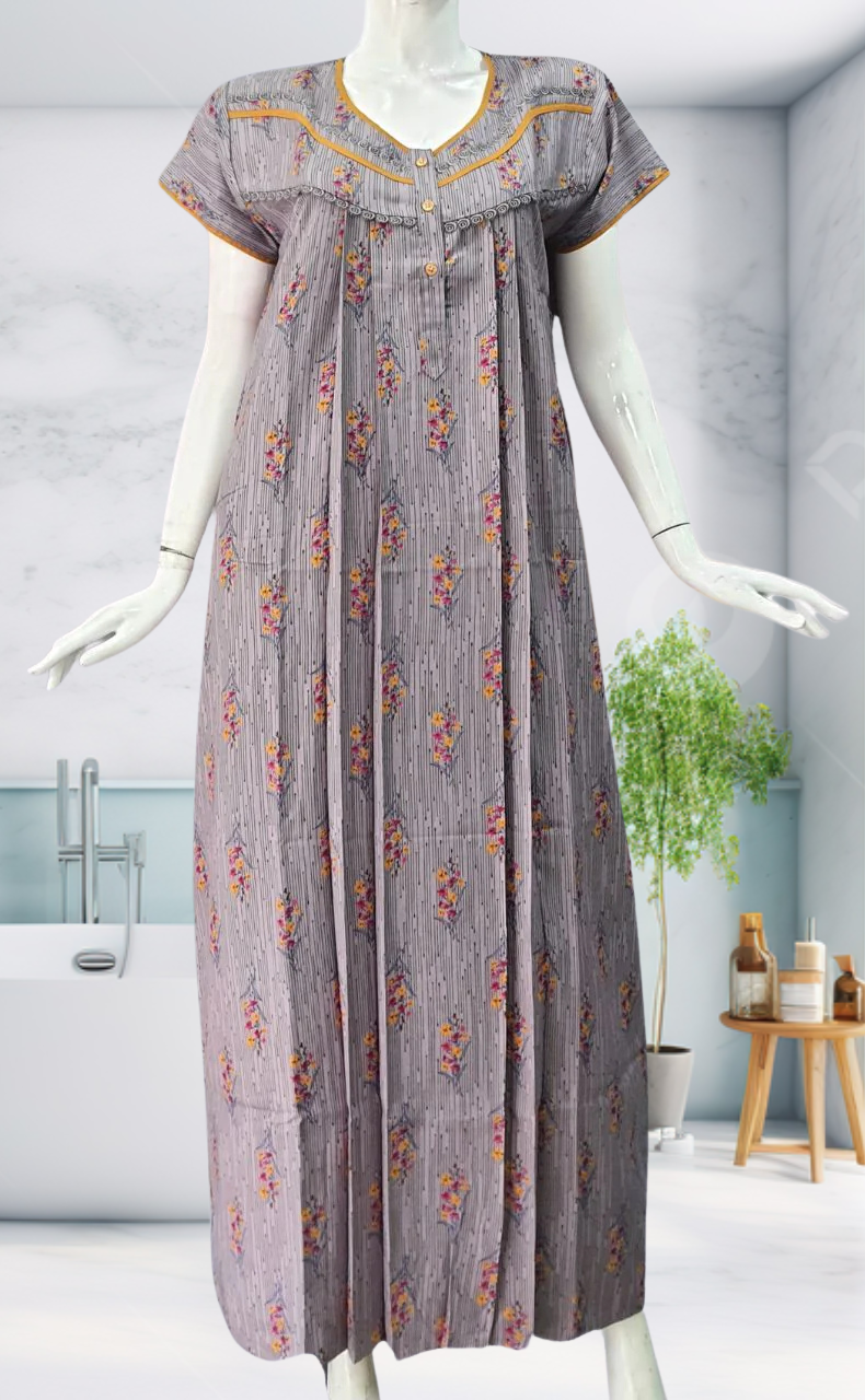 Lavender Garden Spun Nighty. Flowy Spun Fabric | Laces and Frills - Laces and Frills