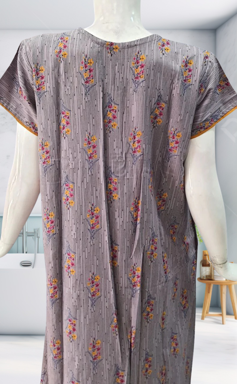 Lavender Garden Spun Nighty. Flowy Spun Fabric | Laces and Frills - Laces and Frills