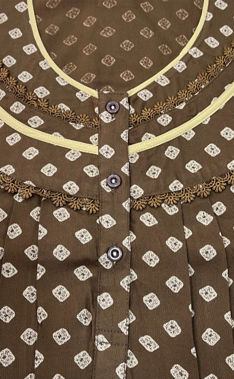 Beige Bandini Spun Nighty. Flowy Spun Fabric | Laces and Frills - Laces and Frills