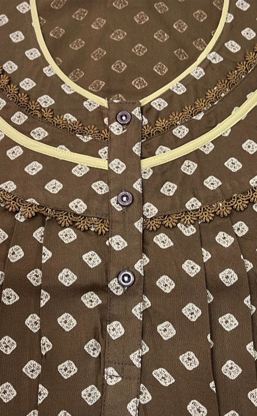 Beige Bandini Spun Nighty. Flowy Spun Fabric | Laces and Frills - Laces and Frills