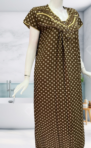 Beige Bandini Spun Nighty. Flowy Spun Fabric | Laces and Frills - Laces and Frills