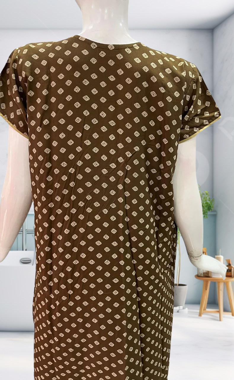 Beige Bandini Spun Nighty. Flowy Spun Fabric | Laces and Frills - Laces and Frills