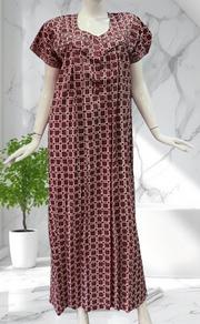 Red Tiny Flora Pure Cotton Nighty. Pure Durable Cotton | Laces and Frills - Laces and Frills