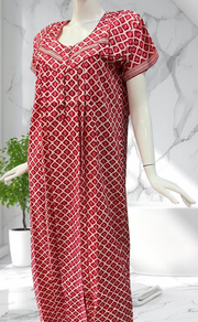 Red Dots Pure Cotton Nighty. Pure Durable Cotton | Laces and Frills - Laces and Frills