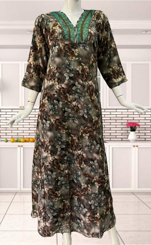 Green Garden Chiffon Nighty. Delicate Chiffon | Laces and Frills - Laces and Frills