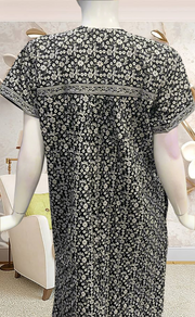 Black Garden Pure Cotton Feeding Nursing Nighty . Pure Durable Cotton | Laces and Frills - Laces and Frills