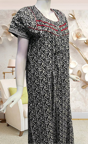 Black Garden Pure Cotton Feeding Nursing Nighty . Pure Durable Cotton | Laces and Frills - Laces and Frills