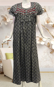 Black Garden Pure Cotton Feeding Nursing Nighty . Pure Durable Cotton | Laces and Frills - Laces and Frills