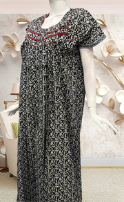 Black Garden Pure Cotton Feeding Nursing Nighty . Pure Durable Cotton | Laces and Frills - Laces and Frills