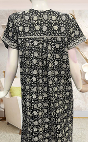 Black Garden Pure Cotton Feeding Nursing Nighty . Pure Durable Cotton | Laces and Frills - Laces and Frills