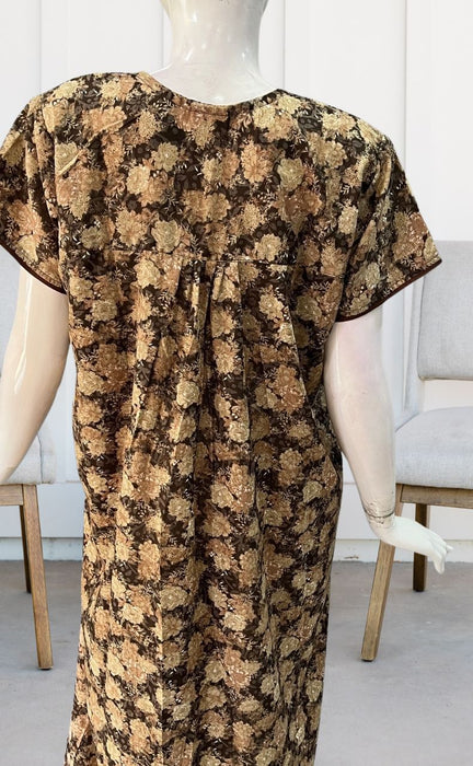 Brown Garden XXL Soft Nighty. Soft Breathable Fabric | Laces and Frills - Laces and Frills