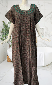 Brown Dots Spun Nighty. Flowy Spun Fabric | Laces and Frills - Laces and Frills