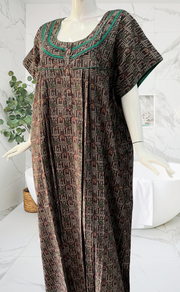 Brown Dots Spun Nighty. Flowy Spun Fabric | Laces and Frills - Laces and Frills