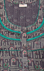 Brown Dots Spun Nighty. Flowy Spun Fabric | Laces and Frills - Laces and Frills