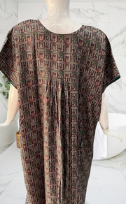 Brown Dots Spun Nighty. Flowy Spun Fabric | Laces and Frills - Laces and Frills