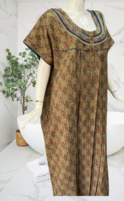 Olive Green Dots Spun Nighty. Flowy Spun Fabric | Laces and Frills - Laces and Frills