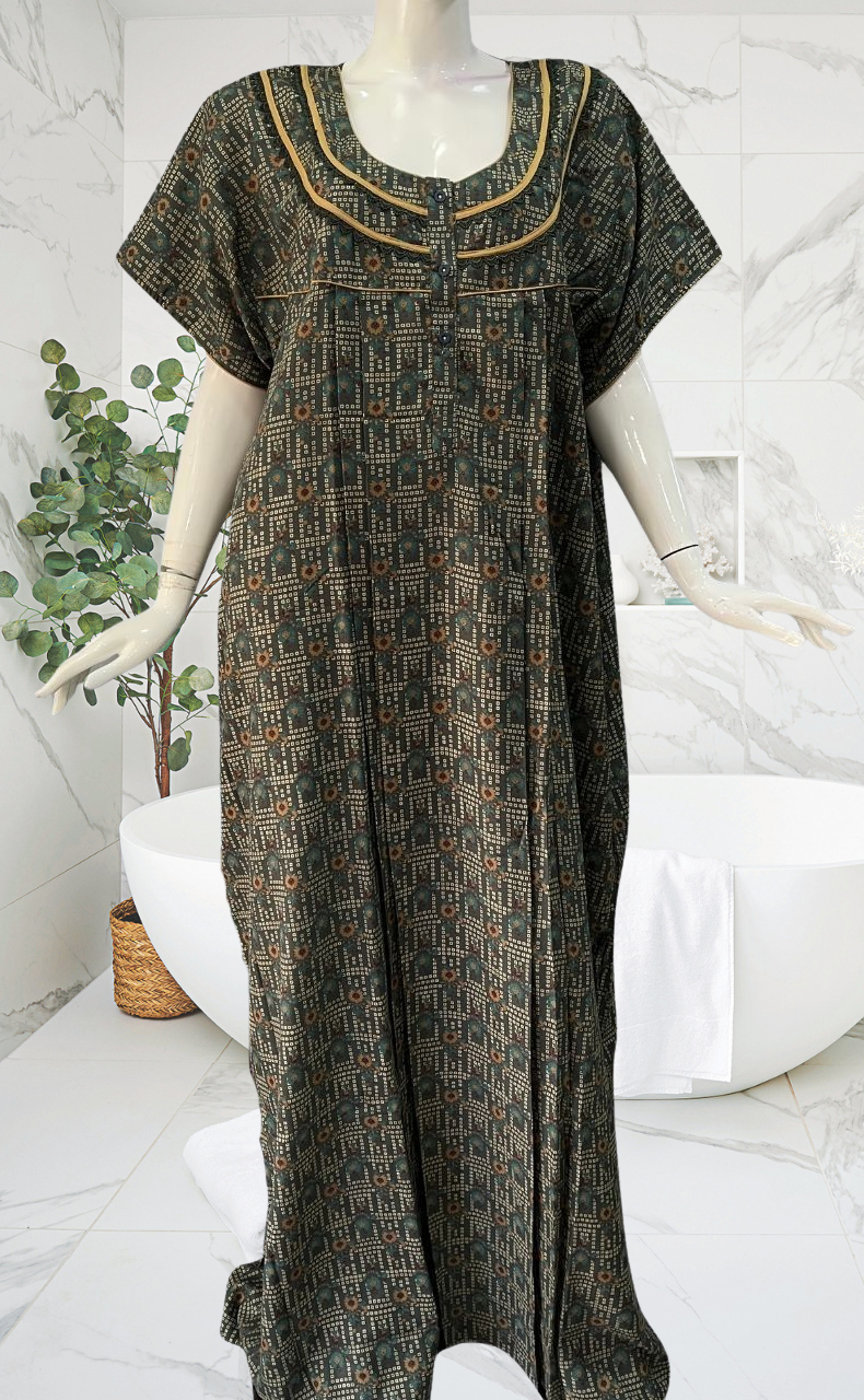 Grey Dots Spun Nighty. Flowy Spun Fabric | Laces and Frills - Laces and Frills