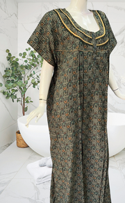 Grey Dots Spun Nighty. Flowy Spun Fabric | Laces and Frills - Laces and Frills