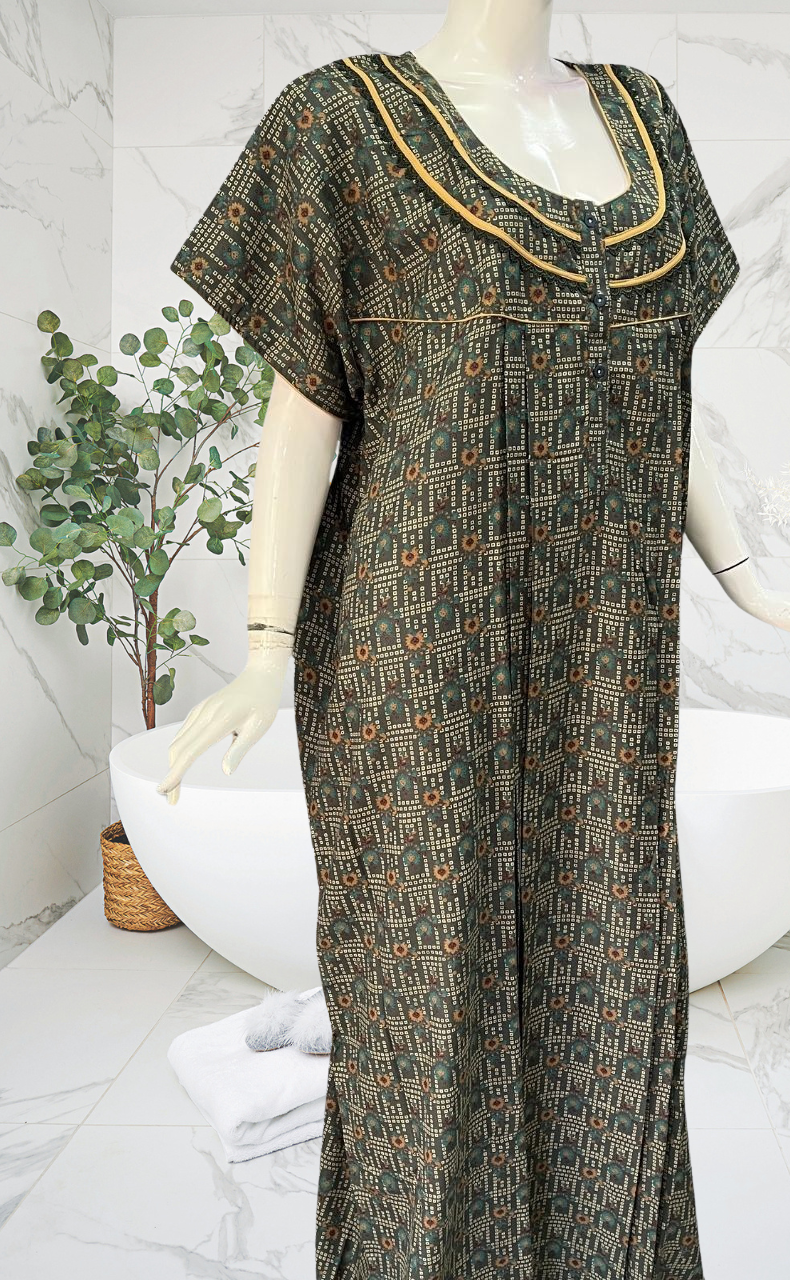 Grey Dots Spun Nighty. Flowy Spun Fabric | Laces and Frills - Laces and Frills