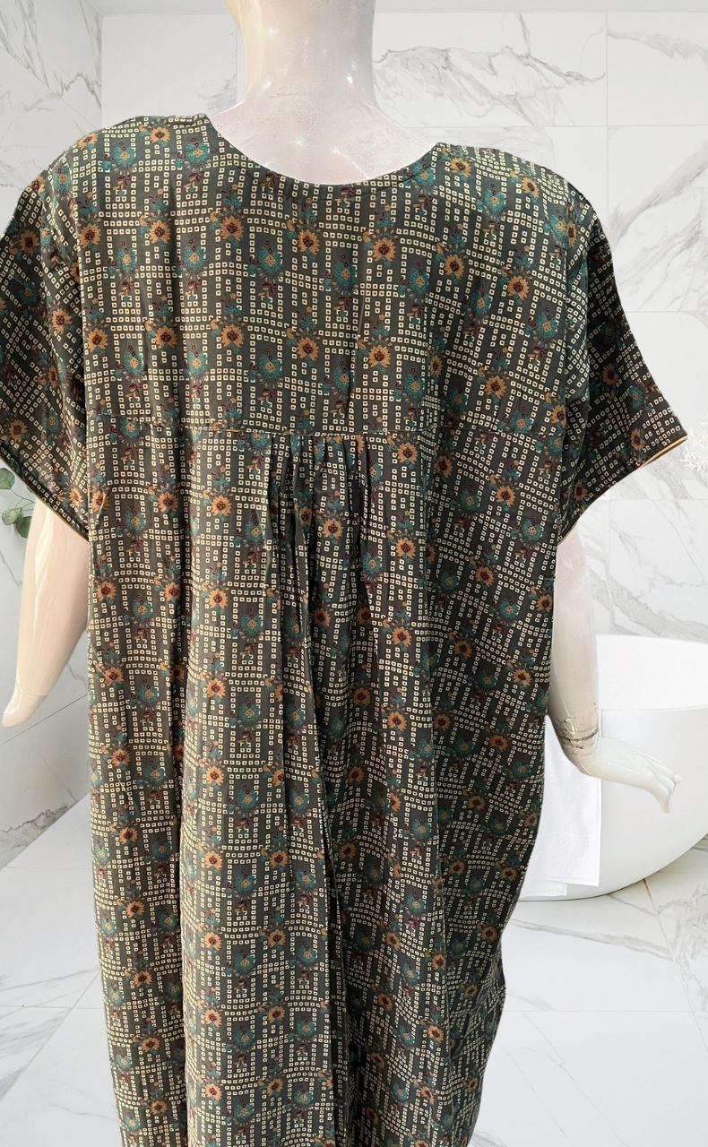 Grey Dots Spun Nighty. Flowy Spun Fabric | Laces and Frills - Laces and Frills