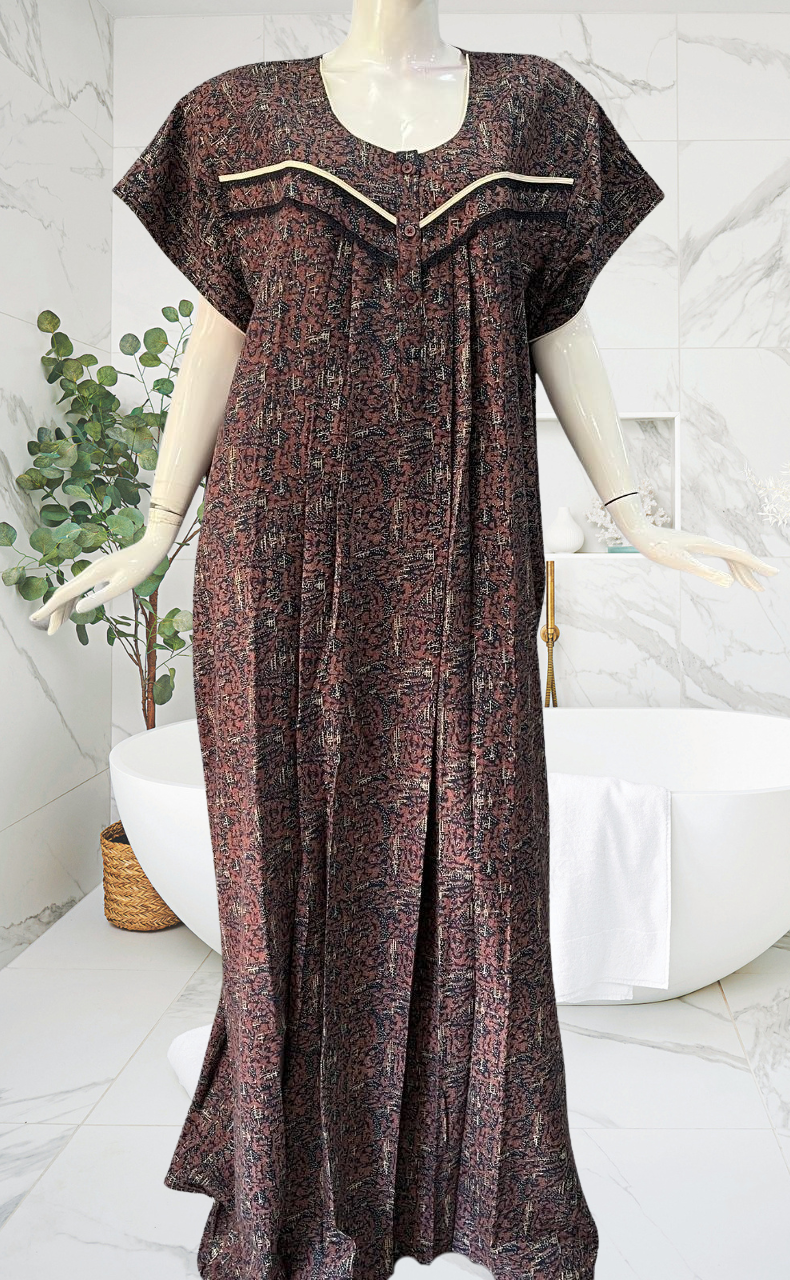 Blue Garden Spun Nighty. Flowy Spun Fabric | Laces and Frills - Laces and Frills