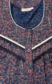 Blue Garden Spun Nighty. Flowy Spun Fabric | Laces and Frills - Laces and Frills