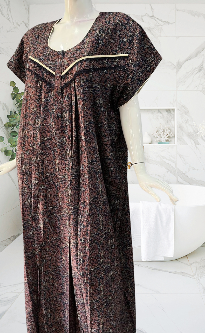 Blue Garden Spun Nighty. Flowy Spun Fabric | Laces and Frills - Laces and Frills