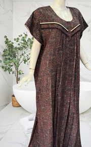 Blue Garden Spun Nighty. Flowy Spun Fabric | Laces and Frills - Laces and Frills