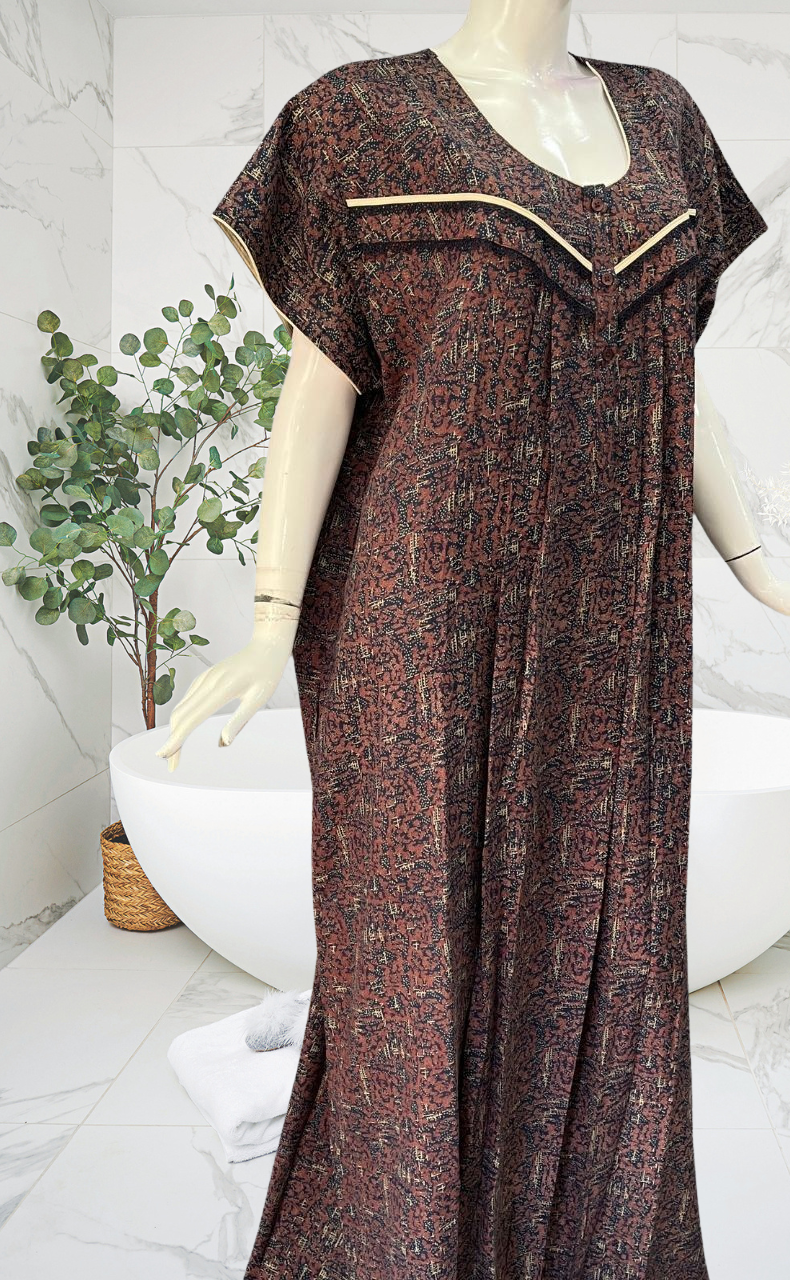 Blue Garden Spun Nighty. Flowy Spun Fabric | Laces and Frills - Laces and Frills