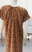 Brown Tiny Floral Soft Cotton 4XL Nighty . Soft Breathable Fabric | Laces and Frills - Laces and Frills