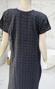 Blue Embroidery Spun Nighty. Flowy Spun Fabric | Laces and Frills - Laces and Frills