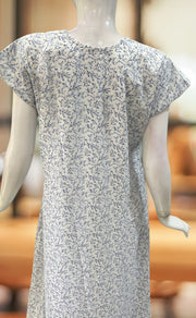 White/Blue Floral Chiffon Extra Large Nighty. Delicate Chiffon | Laces and Frills - Laces and Frills