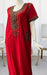 Red Embroidery Soft Cotton Nighty. Pure Durable Cotton | Laces and Frills - Laces and Frills