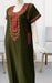 Mehndi Green Embroidery Soft Cotton Nighty. Pure Durable Cotton | Laces and Frills - Laces and Frills