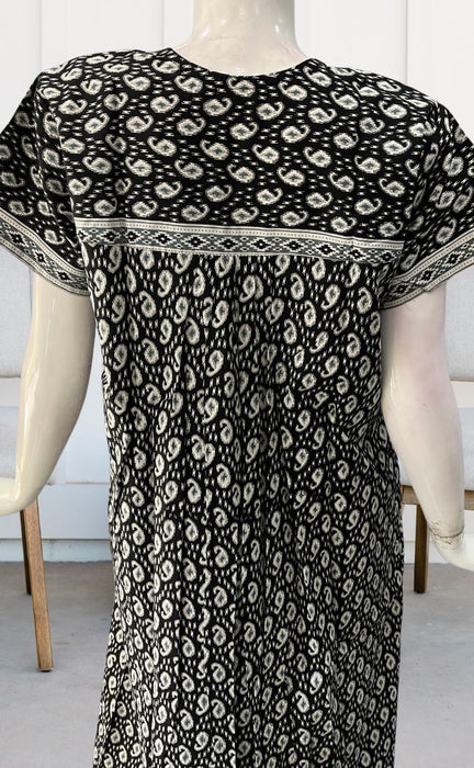 Black Manga Motif Pure Cotton Extra Large Nighty .Pure Durable Cotton | Laces and Frills - Laces and Frills