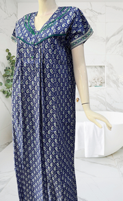 Blue Manga Motif Pure Cotton Nighty. Pure Durable Cotton | Laces and Frills - Laces and Frills