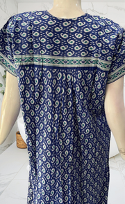 Blue Manga Motif Pure Cotton Nighty. Pure Durable Cotton | Laces and Frills - Laces and Frills