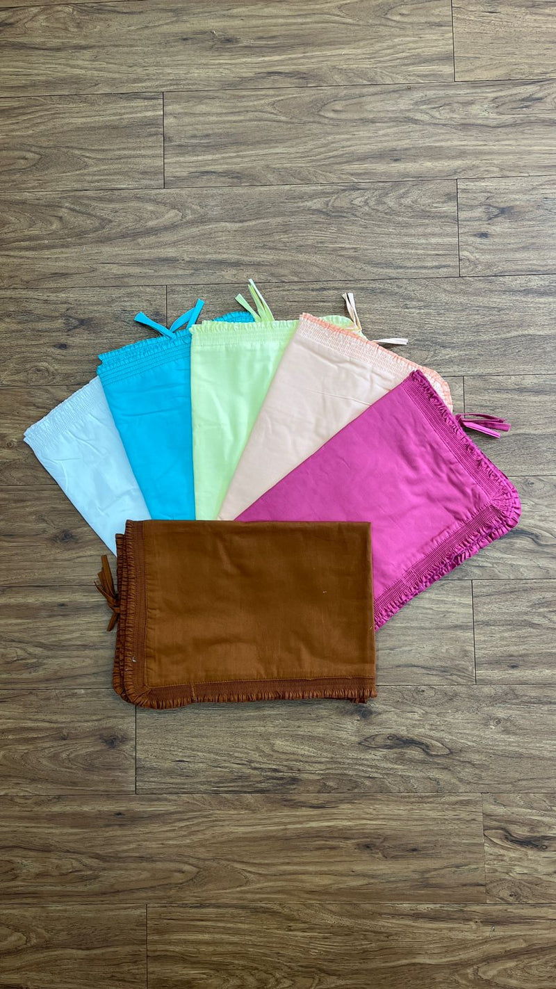 Plain Multi Colour Cotton Pillow Covers  (Set of 12 Piece) - Laces and Frills