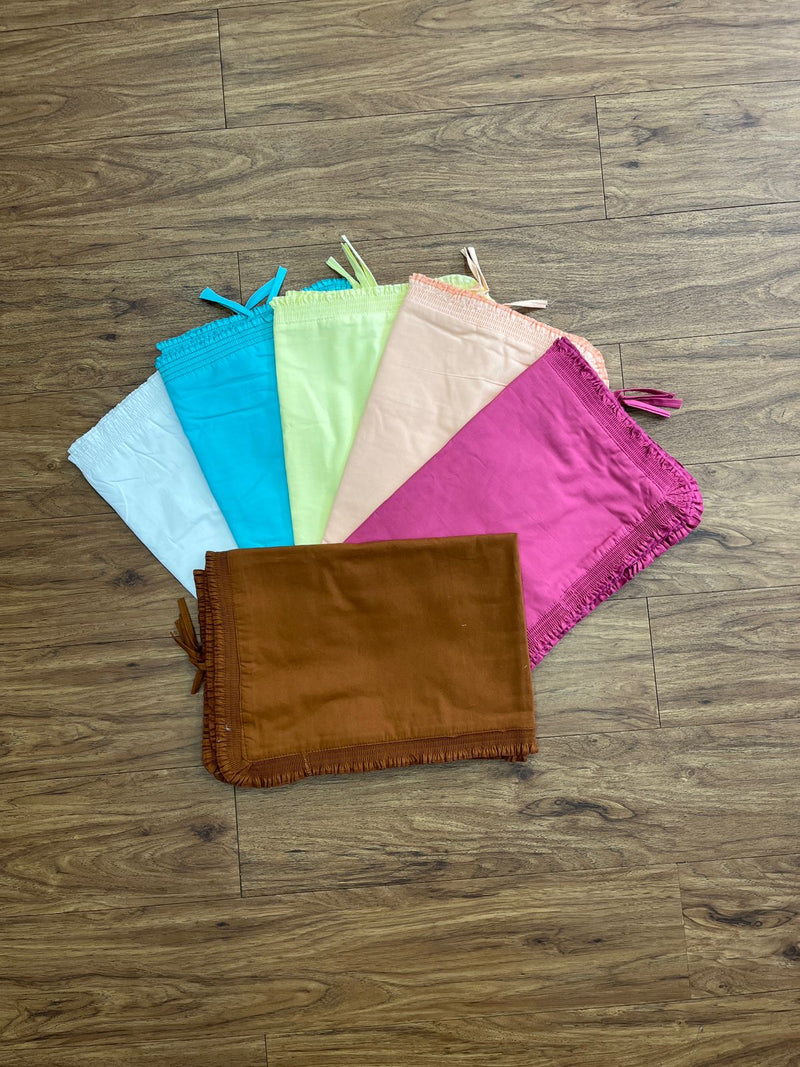 Plain Multi Colour Cotton Pillow Covers  (Set of 12 Piece) - Laces and Frills