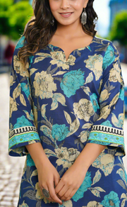 Blue Garden Jaipur Cotton Co-ord Set.Pure Versatile Cotton. | Laces and Frills - Laces and Frills