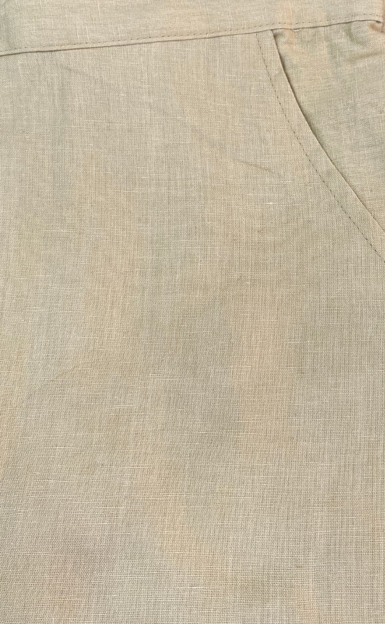 Beige Straight Pants . Pure Cotton Fabric | Laces and Frills - Laces and Frills